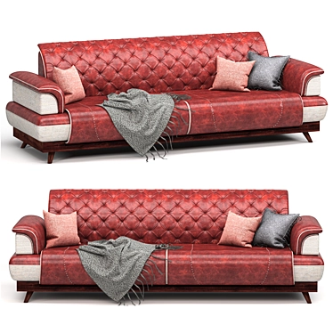 Luxury Leather Chester Sofa 3D model image 1 