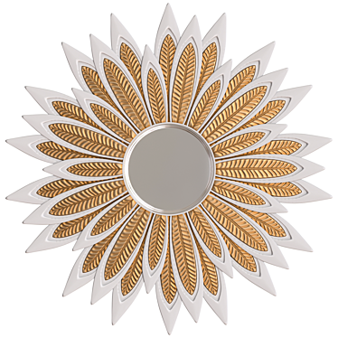 Marzorati Flora 36 Leaf Mirror: Exquisite Handcrafted Italian Design 3D model image 1 