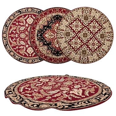 Versatile Round Rugs Set 3D model image 1 