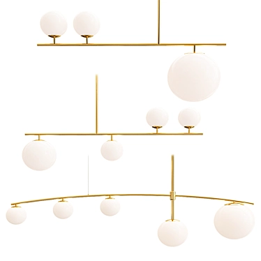 Sleek and Chic Chandelier Collection 3D model image 1 