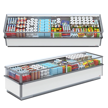 Modern Refrigeration Showcase with Texture 3D model image 1 