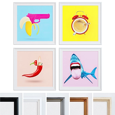 Modern Pop Art Picture Frame Set 3D model image 1 