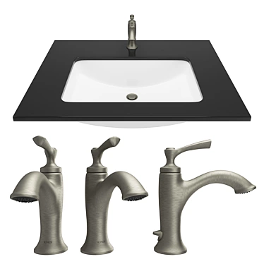 KOHLER Elliston Faucet: Stylish Chrome & Brushed Nickel Finish 3D model image 1 