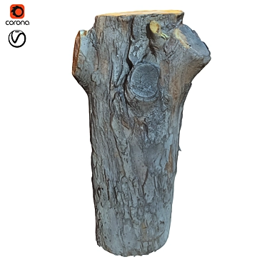 Natural Wood Tree Trunk Sculpture 3D model image 1 