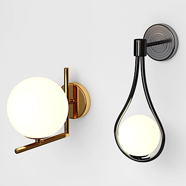 Sleek Globe Sconce 3D model image 1 