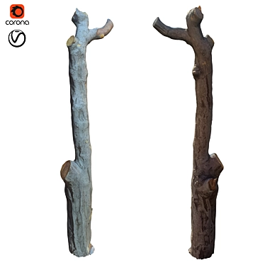 Natural Wood Trunk Decor 3D model image 1 