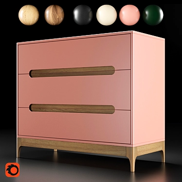 Oakwood Dresser | Handcrafted Design 3D model image 1 