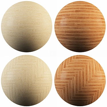 Parquet 09: Standard & Herringbone Patterns, 12 Plank Collection 3D model image 1 