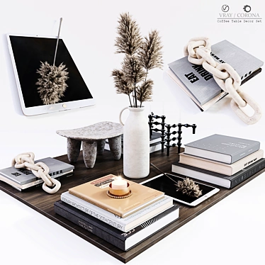 Elegant Coffee Table Decor Set 3D model image 1 