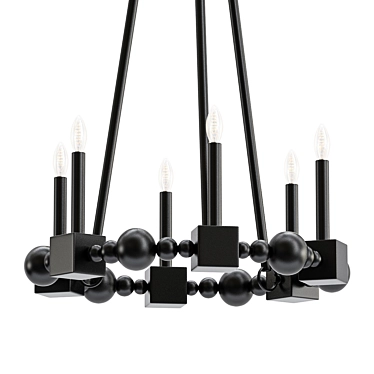 Elegant Randers Black Chandelier 3D model image 1 