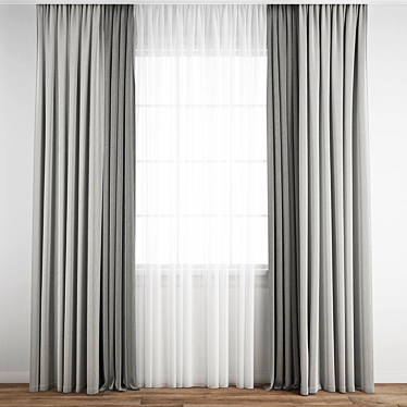 Polygonal Curtain Model: 3ds Max & OBJ Formats 3D model image 1 