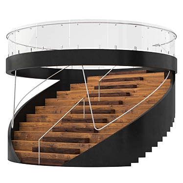 Elegant Circular Staircase 3D model image 1 