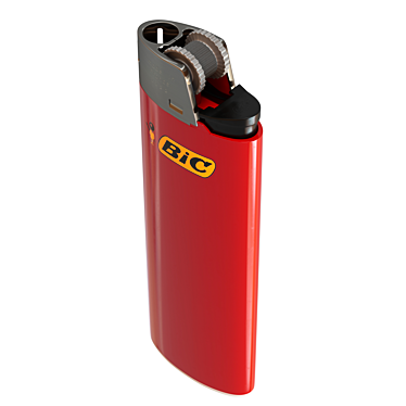 Sleek BIC Lighter with 8 Color Options 3D model image 1 