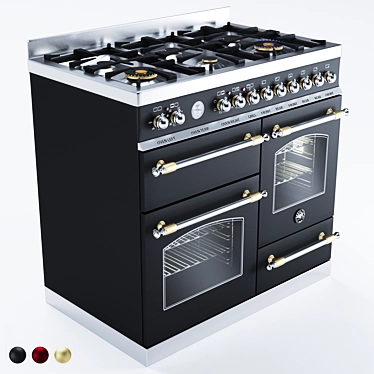 Bertazzoni Heritage Triple Oven - Elegant 6-Burner Electric 3D model image 1 