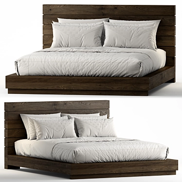 Elegant Coimbra Queen Size Bed 3D model image 1 
