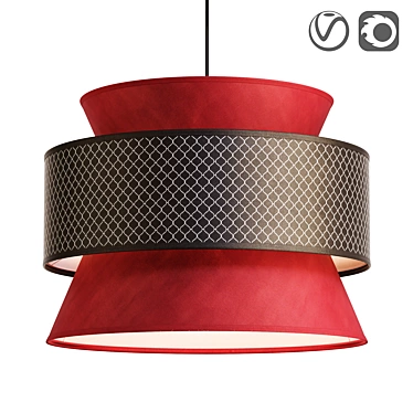 Red Dolkie Lampshade: Modern and Stylish 3D model image 1 