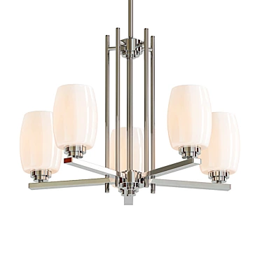 Elegant Chrome LED Chandelier 3D model image 1 