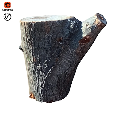 Natural Wood Trunk Sculpture 3D model image 1 