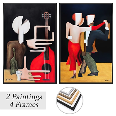 Elegant Wall Art Set 3D model image 1 