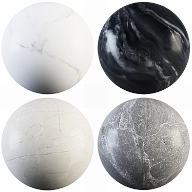 Marble Collection: Ocean Black, Punica Cream, Calacatta White 3D model image 1 