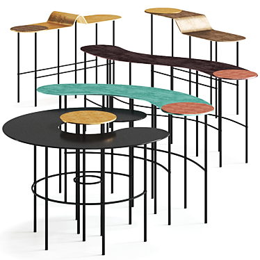 De Castelli Scribble Metal Coffee Table 3D model image 1 