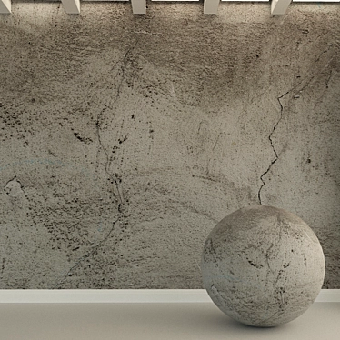 Vintage Concrete Wall Texture Set 3D model image 1 