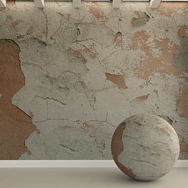 Weathered Concrete Wall: Rustic Plaster 3D model image 1 