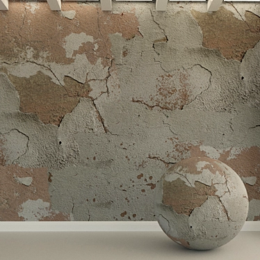 Vintage Concrete Wall Plaster 3D model image 1 