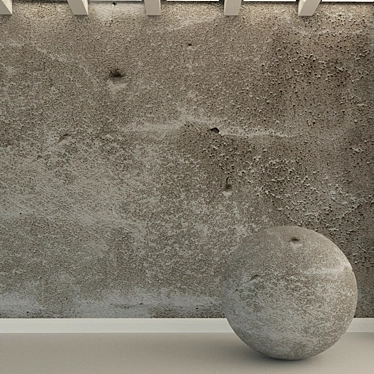 Vintage Concrete Wall: Aged Plaster, Textured, Grey 3D model image 1 