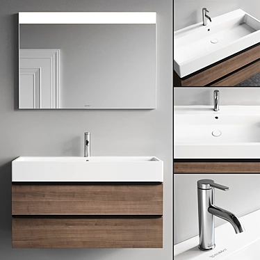 D-Neo Vanity Set: Modern-Design Wall-Mounted Unit 3D model image 1 