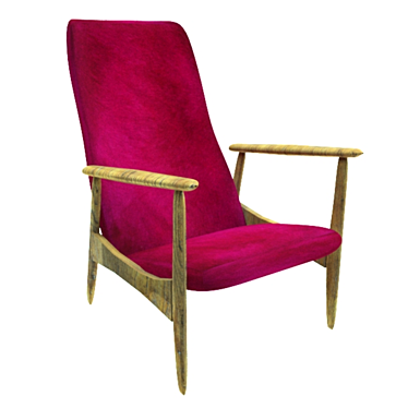 Retro-inspired 70s Armchair 3D model image 1 