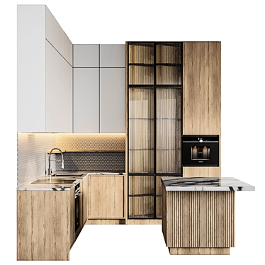 Versatile Kitchen Modern39: Resizable for Every Project! 3D model image 1 