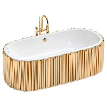 Elegant Symphony Oval Bathtub 3D model image 1 