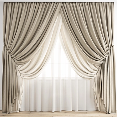 Modern Polygonal Curtain 3D model image 1 