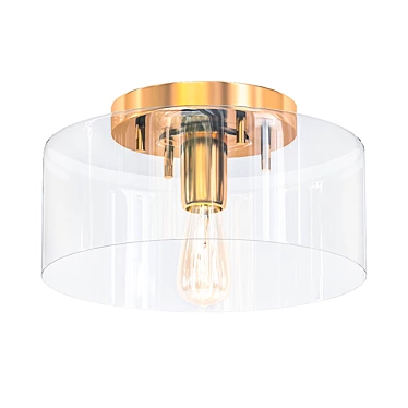 Bronze Brass Hybrid Ceiling Light 3D model image 1 