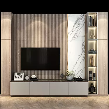 Sleek TV Wall Set 271 3D model image 1 