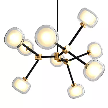 Nabila 9-Light Black Chandelier 3D model image 1 