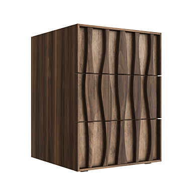 Elegant Walnut Bedside Table: Porada Masai 1 3D model image 1 