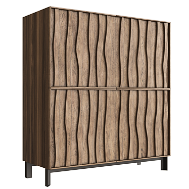 Italian Walnut Bar-Chest: Porada Masai 3D model image 1 