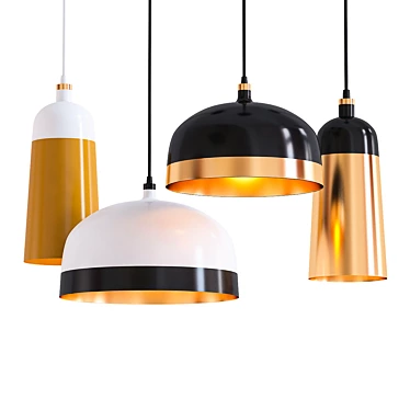 Golden Glow Pendant Ceiling Light 3D model image 1 