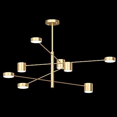 Modern Gold LED Ceiling Chandelier 3D model image 1 