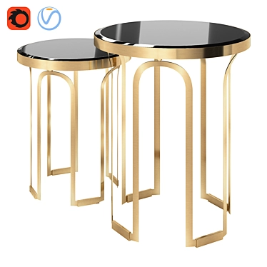 Elegant Castle Tower Side Table 3D model image 1 