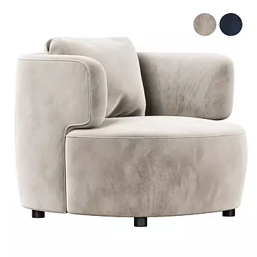 Sleek Modern Elain Armchair 3D model image 1 