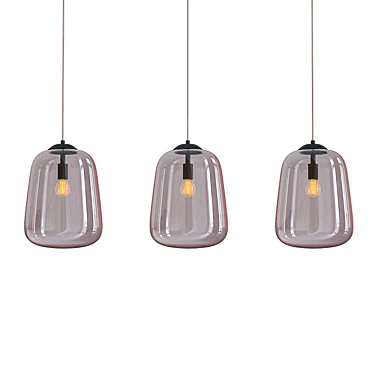 Modern Chrome Glass Pendant Light 3D model image 1 