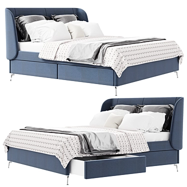 Sleek Storage Solution: IKEA Tufjord Bed 3D model image 1 