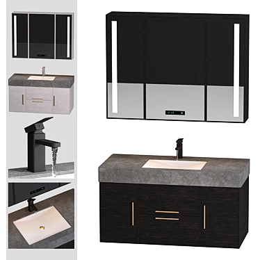 Modernize your bathroom with sleek vanity 3D model image 1 