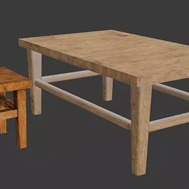 Versatile Stool Table Combo 3D model image 1 
