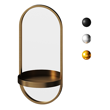 Modern Oval Mirror with Shelf | Larimore 3D model image 1 