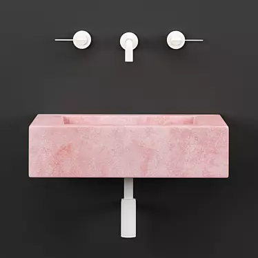 Compact Pink Bathroom Sink 3D model image 1 