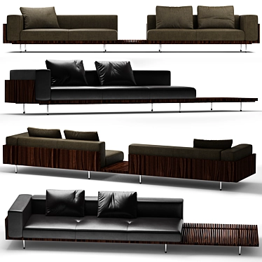 Elegant Brasilia Sofa by Minotti 3D model image 1 